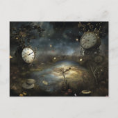 Surrealer Steampunk-Uhr-Sumpf Postkarte (Vorderseite)