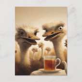 Surrealer Straußenteestunde Postkarte (Vorderseite)