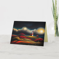 Surrealer Sturm mit Leuchtturm Geburtstag