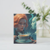 Surrealer Tee Postkarte (Stehend Vorderseite)
