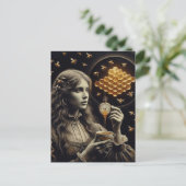 Surrealer Teetime mit Bienen Postkarte (Stehend Vorderseite)