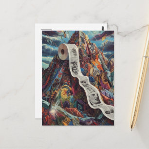 Surrealer Toilettenpapier-Berg Postkarte