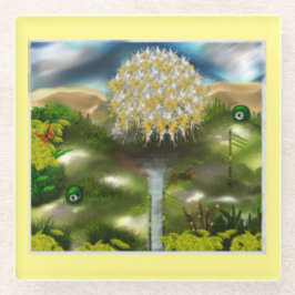 Surrealer Traum der Lüster Glasuntersetzer