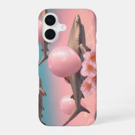 Surrealer Traumlandschaft mit Haien und Ballons iPhone 16 Hülle