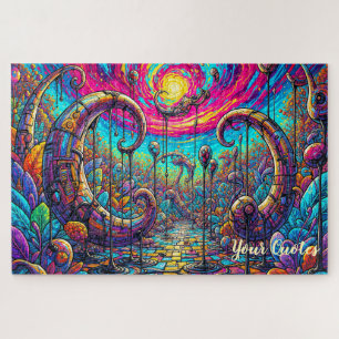 Surrealer Traumlandschaftsportal Farbige Fantasie Puzzle
