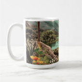 Surrealer tropischer See mit Palmen Kaffeetasse (Links)