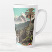 Surrealer tropischer Tal mit Wasserfällen Milchtasse (Rechts)