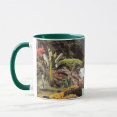Surrealer tropischer Tal mit Wasserfällen Tasse (Links)