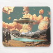 Surrealer UFO über dem Mountain Lake mit Planeten Mousepad (Vorne)