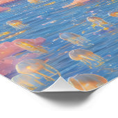Surrealer Uhrturm Kunst mit rosa Himmelstraum Poster (Ecke)