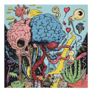 Surrealer Underground-Comix-Psychedelic-Art-PlaKat Poster