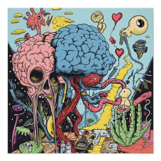 Surrealer Underground-Comix-Psychedelic-Art-PlaKat Poster (Vorderseite)