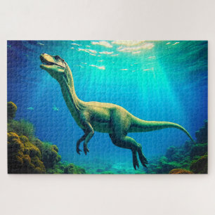 Surrealer Unterwasser-Dinosaurier-Szene Puzzle