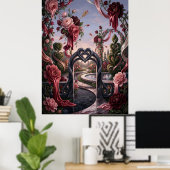 Surrealer Valentinsgarten-Traum Poster (Heimbüro)