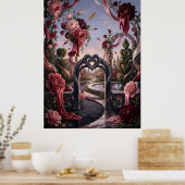 Surrealer Valentinsgarten-Traum Poster (Küche)