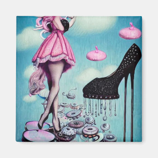 Surrealer Vintage-Schwarzer Stiletto Magnet