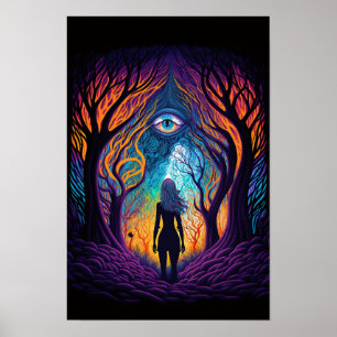 Surrealer Wald der Augen Poster Trippy 1