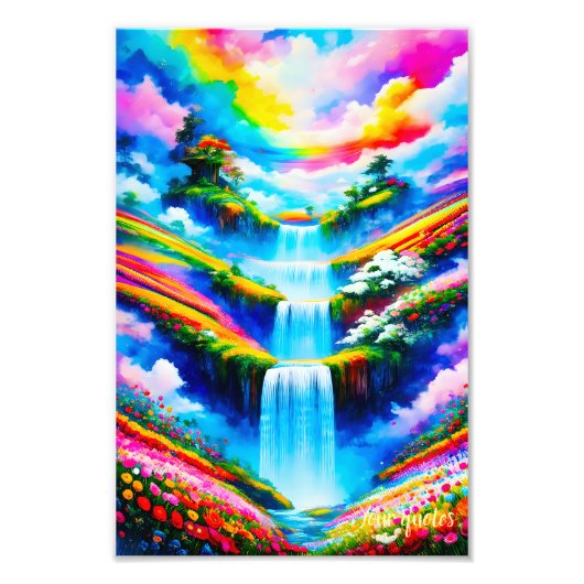 Surrealer Wasserfall-Fantasie-Kunst Fotodruck (Vorne)