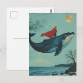 Surrealer Weihnachtsmann und der Wal Postkarte (Vorne/Hinten)