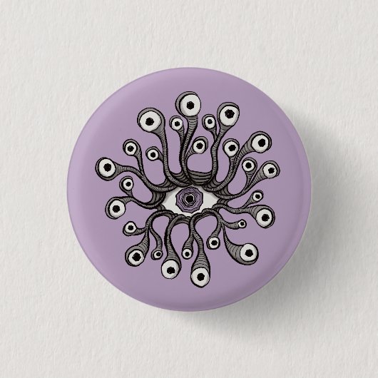 Surrealer Weirdcore-Augen-Tentakel-Kunstwerk - Lil Button (Vorderseite)