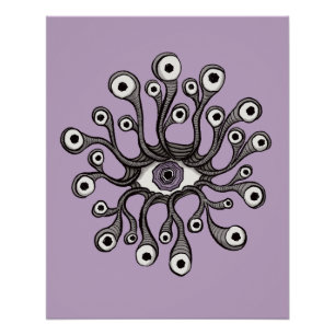 Surrealer Weirdcore-Augen-Tentakel-Kunstwerk - Lil Poster