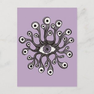 Surrealer Weirdcore-Augen-Tentakel-Kunstwerk - Lil Postkarte