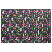 surrealer Weltraum-Disco-Katzen-Alien-UFO-Leopard Stoff (Fat Quarter (45,7 x 55,9 cm))