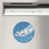 Surrealer Wolkenrennfahrer kreisförmiger Magnet (In Situ (Geschirrspüler))
