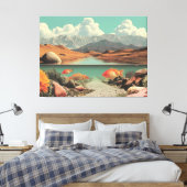 Surrealer Wüsten- und See mit Goldfischen Leinwanddruck (Insitu (Schlafzimmer))