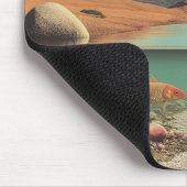 Surrealer Wüsten- und See mit Goldfischen Mousepad (Ecke)