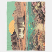 Surrealer Wüstenhaus mit Unterwasser-Riff Fleecedecke (Vorderseite)