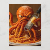 Surrealer wütender Spaghetti-Oktopus Postkarte (Vorderseite)