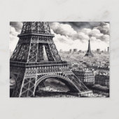 Surrealer zeichn von Paris Postkarte (Vorderseite)