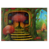 Surreales Baumhaus im Wald Schneidebrett (Vorderseite)