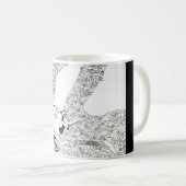 Surreales Florenz walisisch - Schwarzweiss Kaffeetasse (VorderseiteRechts)