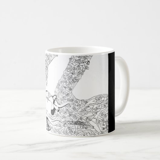 Surreales Florenz walisisch - Schwarzweiss Kaffeetasse (VorderseiteRechts)