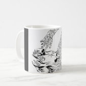 Surreales Florenz walisisch - Schwarzweiss Kaffeetasse (Vorderseite Links)