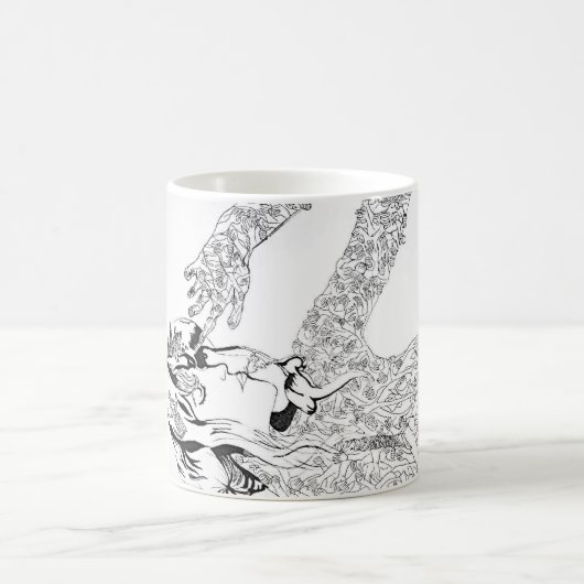 Surreales Florenz walisisch - Schwarzweiss Kaffeetasse (Mittel)