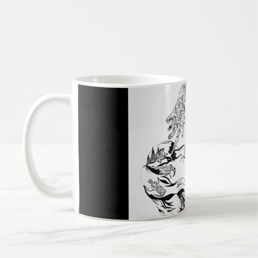 Surreales Florenz walisisch - Schwarzweiss Kaffeetasse (Links)