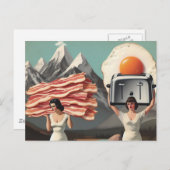 Surreales Frühstück Ladys in the Mountains Postkarte (Vorne/Hinten)