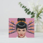 Surreales Haar mit winzigen Bauleuten Postkarte (Stehend Vorderseite)