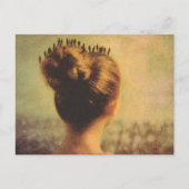 Surreales Haar mit winzigen Leuten Postkarte (Vorderseite)