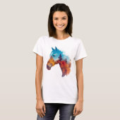 Surreales Pferd im Herbstwald T-Shirt (Vorne ganz)