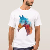 Surreales Pferd im Herbstwald T-Shirt (Vorderseite)