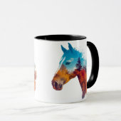 Surreales Pferd im Herbstwald Tasse (VorderseiteRechts)