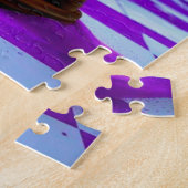 Surreales Stundenglas mit Lila Sand Puzzle (Seite)