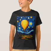 Surrealism Starry Night Hot Air Balloon T-Shirt (Vorderseite)