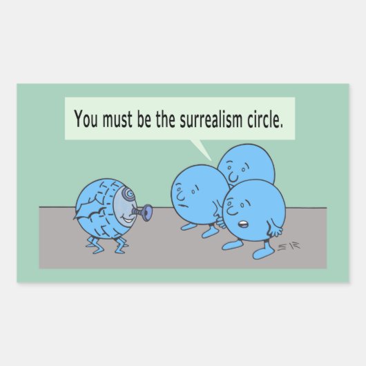Surrealismus Kreisrechteck-Aufkleber Rechteckiger Aufkleber (Vorderseite)