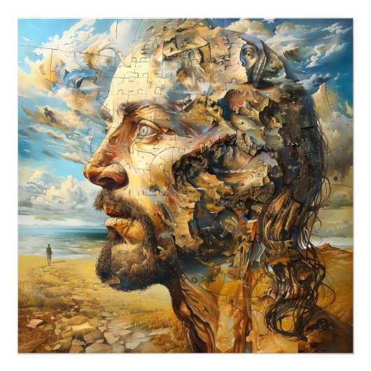 Surrealismus Puzzle Head Fotodruck (Vorne)