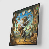 Surrealismus Quadratische Wanduhr (Winkel)